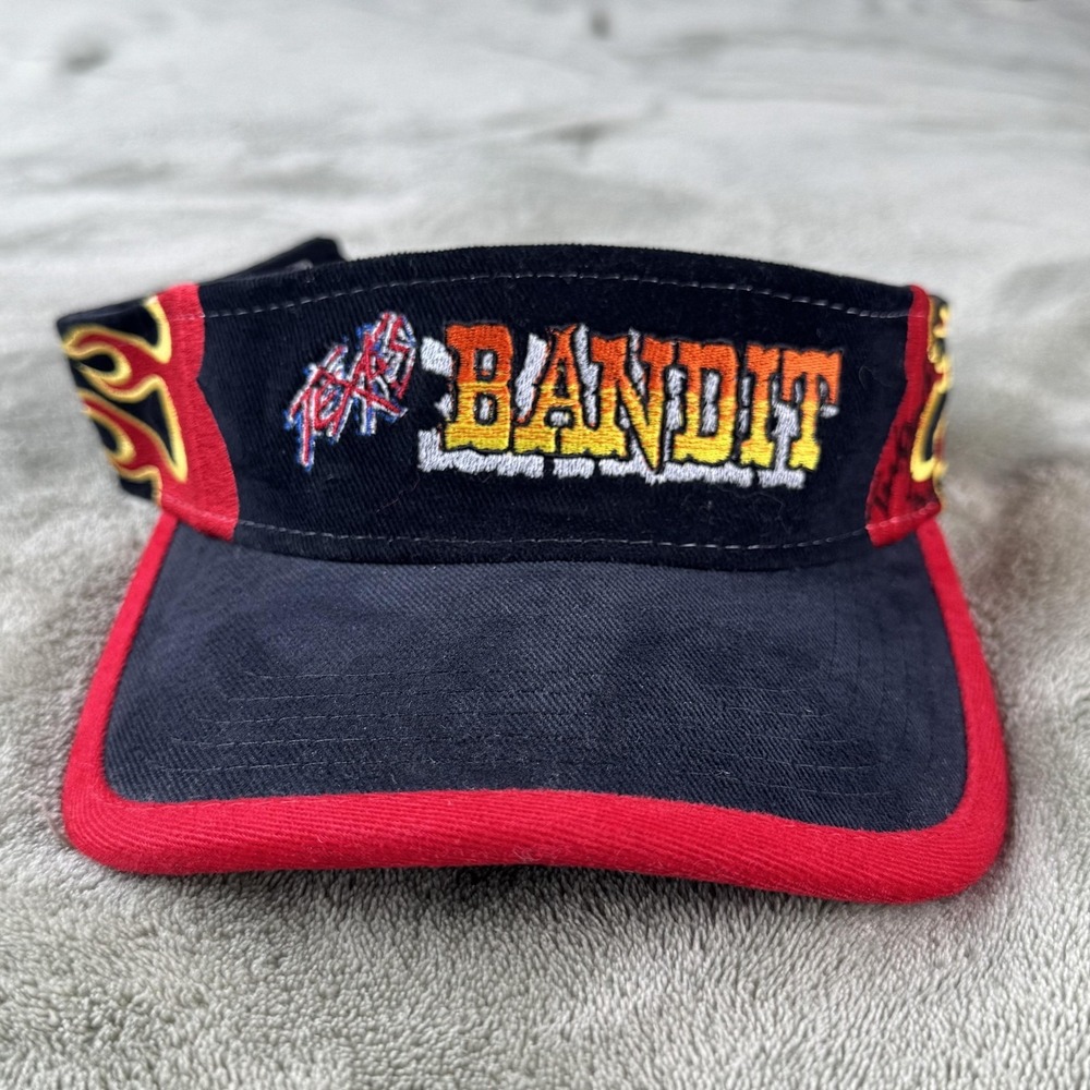 Magic Texas Bandit Visor Strap Back Mens One Size Black Flame Embroidered